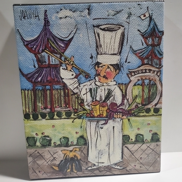 Joanna signed Chef canvas Art Japan sushi chopsticks temple 8 X 10 wall picture - Picture 2 of 8